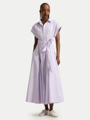 Polo Ralph Lauren Sukienka koszulowa 211A96363002 Fioletowy Regular Fit. Fioletowe sukienki Polo Ralph Lauren, bez wzorów, z bawełny, bez kołnierzyka, bez ramiączek, koszulowe. Za 1,599.00 zł.