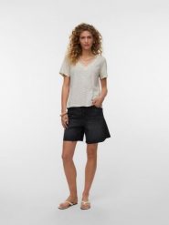 Vero Moda Bluzka w kolorze beżowym rozmiar: M. Brązowe bluzki Vero Moda, m, bez wzorów, z koronki, bez kołnierzyka, bez ramiączek. Za 83.03 zł.
