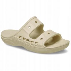 Klapki Dla Dorosłych Crocs Baya. Brązowe klapki Crocs, bez wzorów, z materiału, bez obcasa. Za 119.99 zł.