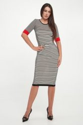 Sukienka w paski ELISABETTA FRANCHI. Sukienki Elisabetta Franchi, bez wzorów, bez kołnierzyka, bez ramiączek. Za 1,959.00 zł.