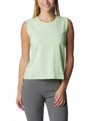 Columbia Top sportowy "Sun Trek™" w kolorze turkusowym rozmiar: XS. Niebieskie koszulki sportowe Columbia, bez wzorów, z materiału, bez ramiączek, outdoorowe. Za 35.18 zł.