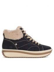 Rieker Revolution Lifestyle Botki W0961-01 Czarny. Czarne botki Rieker Revolution Lifestyle, bez wzorów, z nubiku, bez obcasa, na płaskiej podeszwie, bez zapięcia. Za 399.99 zł.