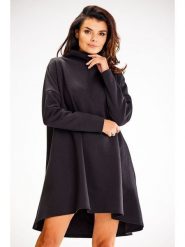 Awama Sukienka w kolorze czarnym rozmiar: L/XL. Czarne sukienki Awama, l, bez wzorów, bez kołnierzyka, bez ramiączek, mini. Za 134.99 zł.