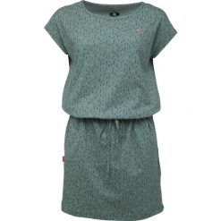 Elegancka i Wygodna Sukienka Damska LOAP Baskela Khaki. Szare sukienki ZSPORT, l, bez wzorów, eleganckie, bez kołnierzyka, bez ramiączek, dopasowane. Za 127.99 zł.