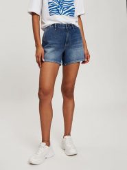 Cross Jeans Szorty dżinsowe w kolorze granatowym rozmiar: 27W. Niebieskie szorty Cross Jeans, z aplikacjami, z bawełny. Za 101.23 zł.