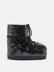 Moon Boot Icon Low Rubber Śniegowce damskie. Czarne trapery i śniegowce Moon Boot, z tkaniny, przed kostkę. W wyprzedaży za 791.21 zł.