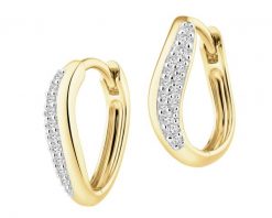 Kolczyki z żółtego złota z diamentami - koła - 0,13 ct - próba 585. Żółte kolczyki Apart, z diamentem, złote. Za 2,990.00 zł.