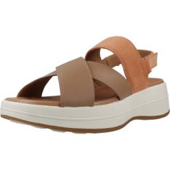 Sandały GEOX D SPHERICA ECUB 3 S Brązowy. Brązowe sandały Geox, bez wzorów, ze skóry, bez obcasa, bez zapięcia. Za 534.99 zł.