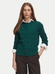 Tommy Hilfiger Kardigan Soft WW0WW52191 Zielony Regular Fit. Zielone kardigany TOMMY HILFIGER, m, bez wzorów, z wełny. Za 649.99 zł.