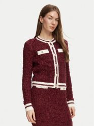 Guess Kardigan W6BR75 Z1764 Bordowy Regular Fit. Czerwone kardigany Guess, l, z aplikacjami. Za 474.99 zł.