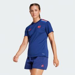 Koszulka France Rugby Home Supporter. Niebieskie bluzki Adidas, xl, bez wzorów, z materiału, sportowe, bez kołnierzyka, bez ramiączek. Za 199.00 zł.