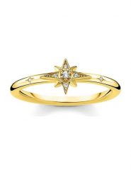 Thomas Sabo Pozłacany pierścionek z cyrkoniami rozmiar: 54. Żółte pierścionki Thomas Sabo, z cyrkonią, pozłacane. Za 139.95 zł.