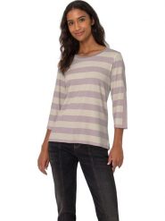 Heine Koszulka w kolorze beżowo-fioletowym rozmiar: 38. Brązowe bluzki Heine, bez wzorów, bez kołnierzyka, bez ramiączek. Za 56.99 zł.