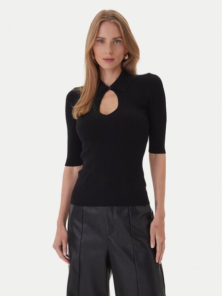 KAOS Sweter RI1NT053 0001 Czarny Regular Fit. Czarne swetry KAOS, s, bez wzorów, z syntetyku, bez ramiączek. Za 389.99 zł.