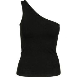 Damski klasyczny, miejski, podstawowy crop top. Czarne topy Urban Classics, bez wzorów, bez kołnierzyka, bez ramiączek. Za 93.00 zł.