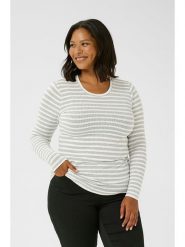 Kaffe Koszulka w kolorze jasnoszaro-białym rozmiar: XL. Białe bluzki Kaffe, xl, bez wzorów, bez kołnierzyka, bez ramiączek. Za 82.99 zł.