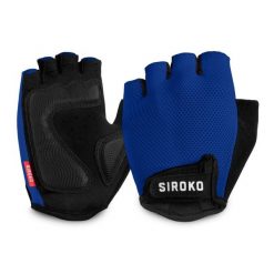 Rękawiczki rowerowe Kolarstwo Siroko Aero Dark Blue. Niebieskie rękawiczki SIROKO, bez wzorów, z nylonu, sportowe. W wyprzedaży za 72.95 zł.