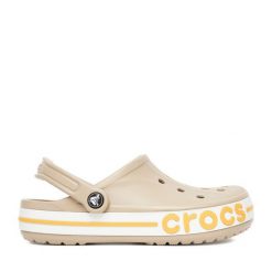 Klapki Crocs. Brązowe klapki Crocs, bez wzorów, bez obcasa. Za 229.99 zł.