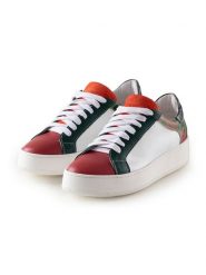 Anna Morellini Skórzane sneakersy "Alenrisa" w kolorze biało-czerwonym rozmiar: 37. Białe trampki Anna Morellini, bez wzorów, bez zapięcia. Za 316.99 zł.