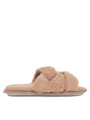 DeeZee Kapcie HHS-22JG-1006 Beżowy. Brązowe obuwie domowe DeeZee, bez wzorów, z materiału, bez zapięcia. Za 59.99 zł.