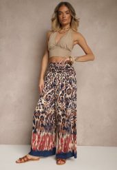 Czerwono-Granatowe Szerokie Spodnie z Wiskozy High Waist Ellirelle. Czerwone spodnie materiałowe Renee, na co dzień, l, bez wzorów, z jeansu, z podwyższonym stanem. Za 39.99 zł.