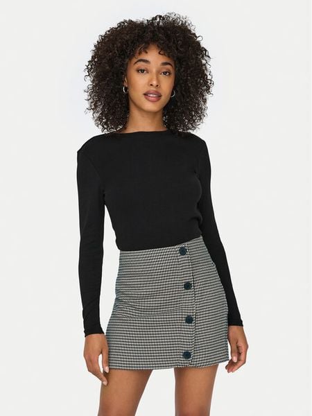 ONLY Bluzka Riley 15323159 Czarny Slim Fit. Czarne bluzki Only, l, bez wzorów, z bawełny, bez kołnierzyka, bez ramiączek. Za 65.99 zł.