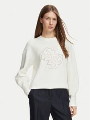 Guess Sweter W6BR52 Z1453 Kremowy Regular Fit. Białe swetry Guess, xs, z aplikacjami, bez ramiączek. Za 434.99 zł.