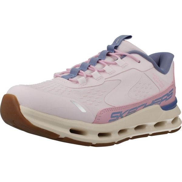 Buty SKECHERS GLIDE STEP VISTA LANE Rose. Czerwone trekkingi Skechers, z tkaniny, trekkingowe. Za 234.99 zł.