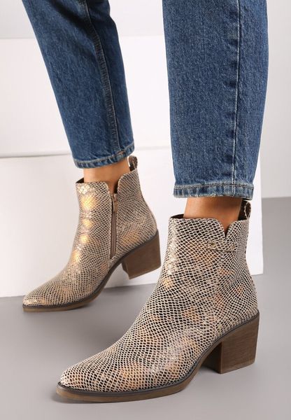 Żółte Botki w Stylu Kowbojek na Obcasie z Nitami Ferida. Żółte botki Born2be, bez wzorów, z jeansu, bez obcasa, na obcasie, bez zapięcia. Za 159.99 zł.