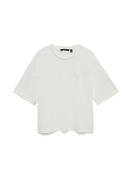 Vero Moda Koszulka w kolorze białym rozmiar: XL. Białe bluzki Vero Moda, xl, bez wzorów, z bawełny, bez kołnierzyka, bez ramiączek. Za 60.95 zł.