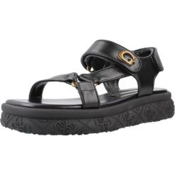 Sandały GUESS FLJLAN ELE03 Czarny. Czarne sandały Guess, z aplikacjami, z syntetyku, sportowe, bez obcasa, bez zapięcia. Za 541.99 zł.