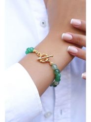L'Atelier de Gaia Pozłacana bransoletka z amazonitami rozmiar: onesize. Zielone bransoletki L'Atelier de Gaia, pozłacane. Za 46.45 zł.