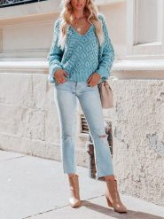 LA Angels Sweter w kolorze błękitnym rozmiar: XL. Niebieskie swetry LA Angels, xl, bez wzorów, bez ramiączek. Za 142.95 zł.