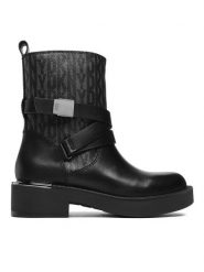 DKNY Botki Taeta K2312709 Czarny. Czarne botki DKNY, bez wzorów, ze skóry, bez obcasa, na płaskiej podeszwie, bez zapięcia. Za 1,079.00 zł.