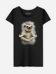 WOOOP Koszulka "Sloth Meditate" w kolorze czarnym rozmiar: XL. Czarne bluzki Wooop, xl, bez wzorów, z bawełny, bez kołnierzyka, bez ramiączek. Za 56.53 zł.