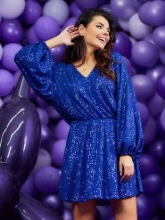 Awama Sukienka w kolorze niebieskim rozmiar: onesize. Niebieskie sukienki Awama, bez wzorów, bez kołnierzyka, bez ramiączek, mini. Za 279.99 zł.