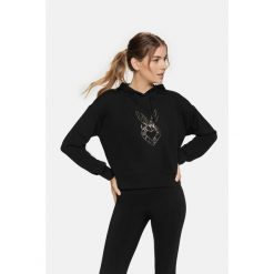 Bluza sportowa Cardiobunny Freeze z kapturem. Czarne bluzy Cardio Bunny, bez wzorów, z kapturem. Za 69.99 zł.