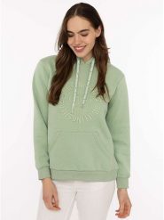 Zwillingsherz Bluza w kolorze zielonym rozmiar: S/M. Zielone bluzy Zwillingsherz, m, bez wzorów, z kapturem. Za 165.99 zł.