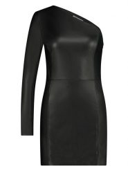 Steve Madden Sukienka "Faye" w kolorze czarnym rozmiar: XS. Czarne sukienki Steve Madden, xs, bez wzorów, ze skóry, bez kołnierzyka, bez ramiączek, mini. Za 83.62 zł.