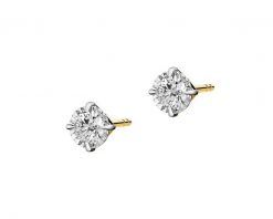 Kolczyki z żółtego i białego złota z brylantami - 0,16 ct - próba 585. Białe kolczyki Apart, z brylantem, złote. Za 3,190.00 zł.