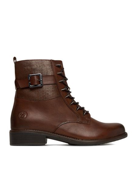 Remonte Trzewiki CEO-D0F72-23 Brązowy. Brązowe botki Remonte, bez wzorów, ze skóry, bez obcasa, na płaskiej podeszwie, bez zapięcia. Za 529.99 zł.