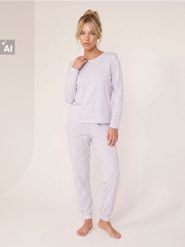 Piżama dwuczęsciowa z domieszką wiskozy i motywem kwiatowym - szary. Szare piżamy Sinsay, bez wzorów, z wiskozy, bez ramiączek. Za 39.99 zł.