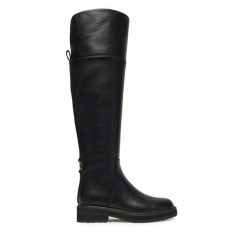 Kozaki TWINSET. Czarne kozaki Twinset, bez obcasa, na płaskiej podeszwie, bez zapięcia. Za 1,289.00 zł.