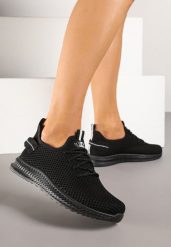 Czarne Elastyczne Buty Sportowe Sneakersy Nuriane. Czarne obuwie sportowe Renee, z jeansu, bez zapięcia. Za 39.99 zł.