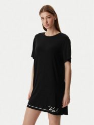 KARL LAGERFELD Koszula nocna B1W45009 Czarny Regular Fit. Czarne koszule nocne KARL LAGERFELD, xl, bez wzorów, z wiskozy, bez ramiączek. Za 429.99 zł.