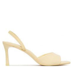 Sandały Aldo. Żółte sandały Aldo, bez wzorów, bez obcasa, na szpilce, bez zapięcia. Za 359.99 zł.