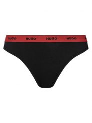 HUGO Stringi 50545700 Czarny. Czarne stringi Hugo, bez wzorów, z bawełny. Za 89.99 zł.