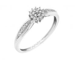 Pierścionek z białego złota z diamentami - 0,15 ct - próba 375. Białe pierścionki Apart, z diamentem, złote. Za 1,749.00 zł.