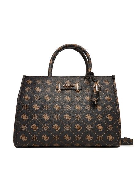 Guess Torebka Silia HWGP98 90220 Brązowy. Brązowe torebki klasyczne Guess, z aplikacjami, ze skóry, bez dodatków. Za 519.99 zł.