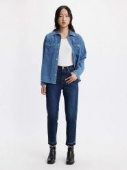 Levi's Dżinsy "501" - Tapered fit - w kolorze granatowym rozmiar: W26/L30. Niebieskie jeansy Levi's®, l, z aplikacjami, z podwyższonym stanem. Za 184.46 zł.